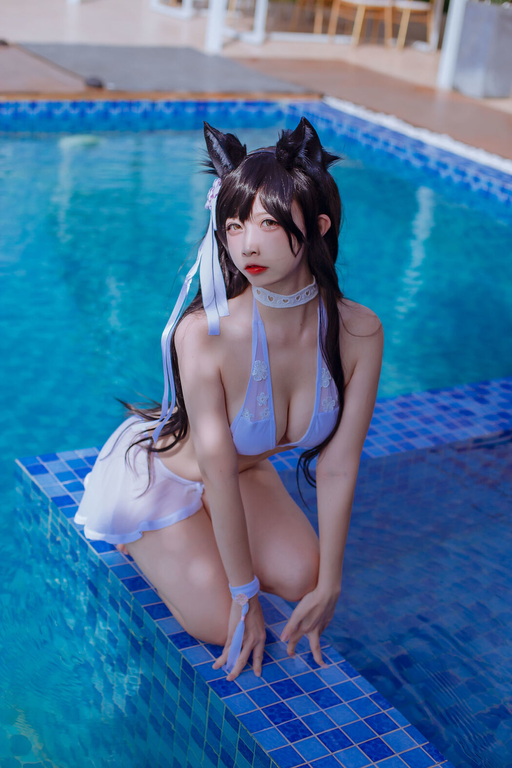 [Net Red COSER] Popular Coser Nizo Nisa - Canine's Dependent Blue Atago Swimsuit