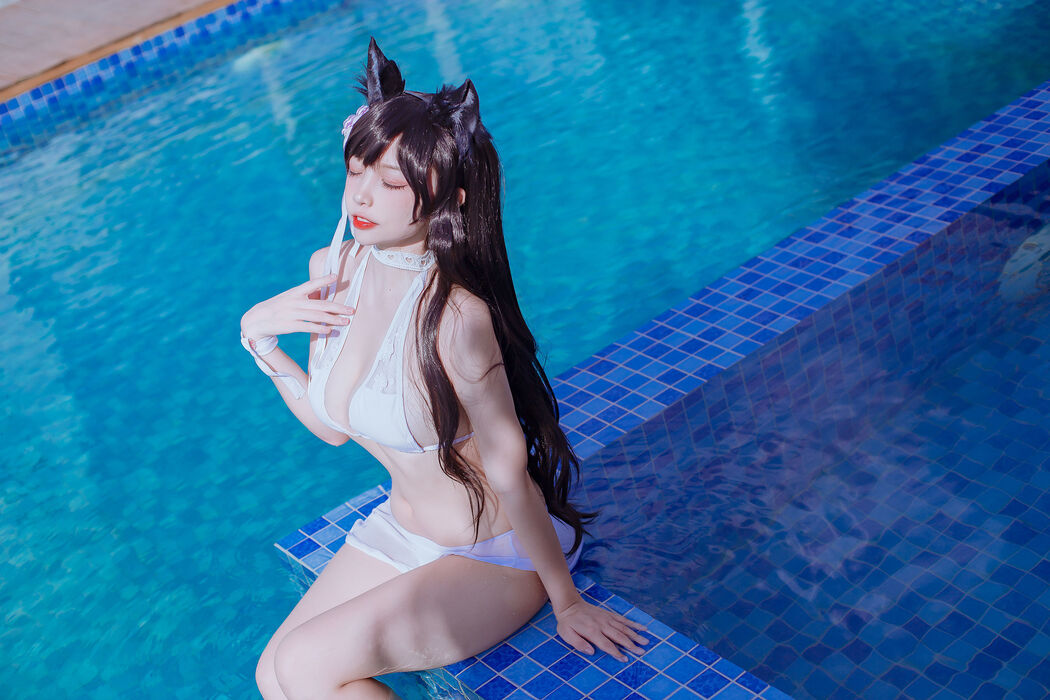 [Net Red COSER] Popular Coser Nizo Nisa - Canine's Dependent Blue Atago Swimsuit