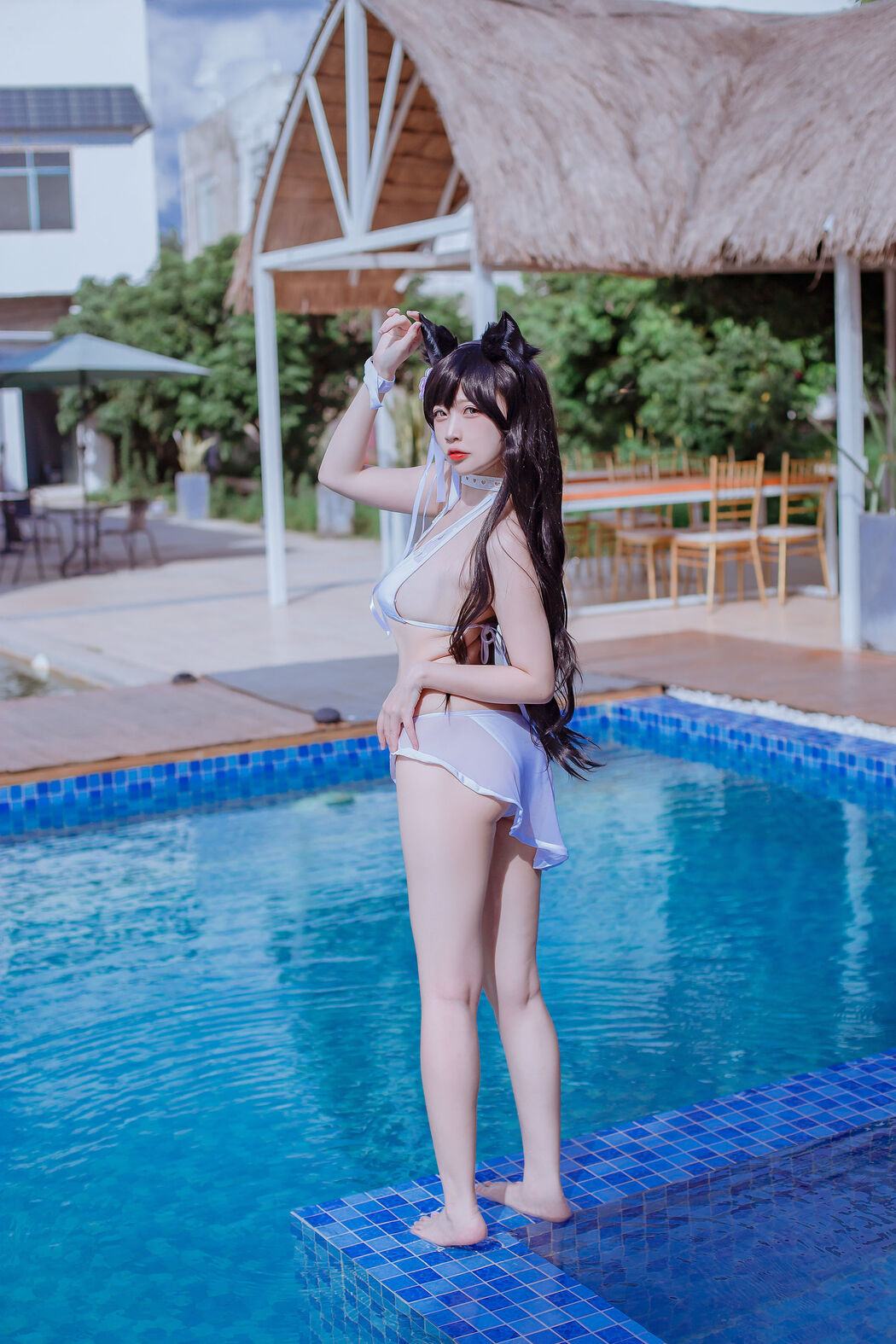 [Net Red COSER] Popular Coser Nizo Nisa - Canine's Dependent Blue Atago Swimsuit