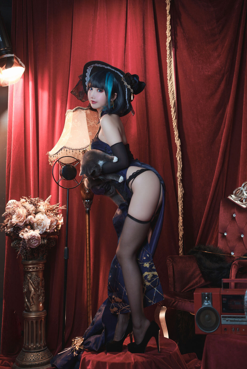 [Welfare COS] Cute and popular Coser Noodle Fairy - Cheshire Cheongsam