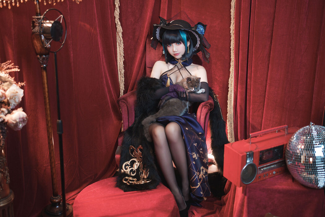 [Welfare COS] Cute and popular Coser Noodle Fairy - Cheshire Cheongsam