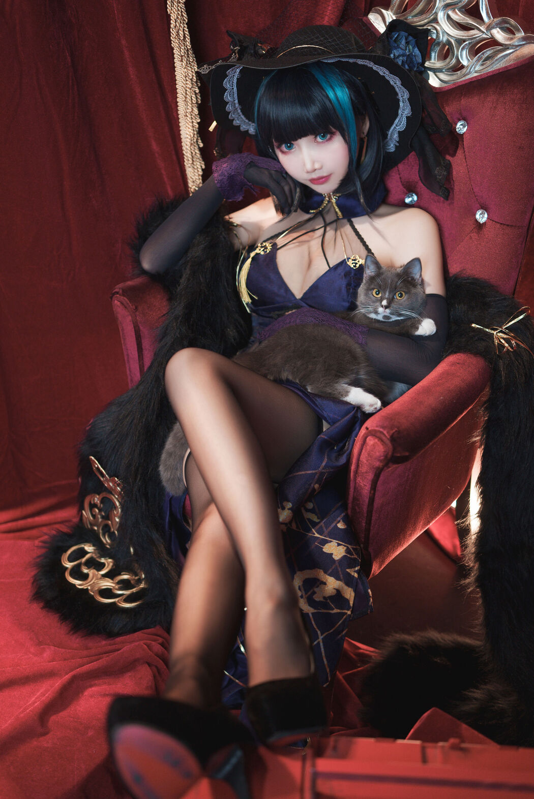 [Welfare COS] Cute and popular Coser Noodle Fairy - Cheshire Cheongsam