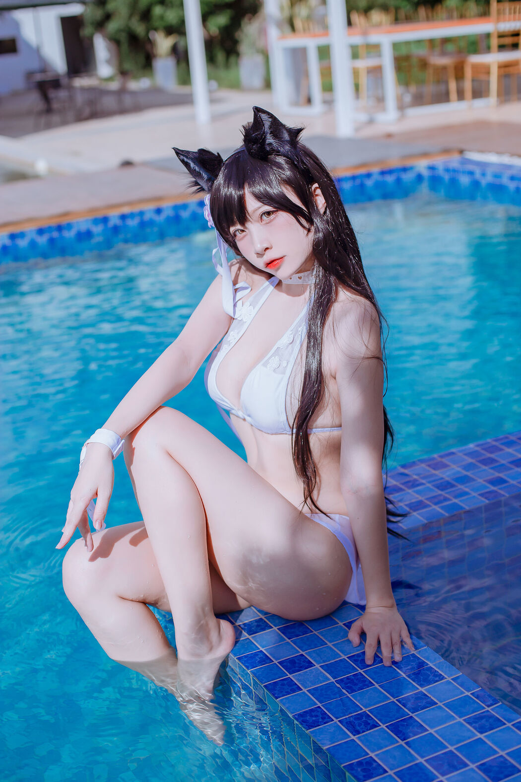 [Net Red COSER] Popular Coser Nizo Nisa - Canine's Dependent Blue Atago Swimsuit