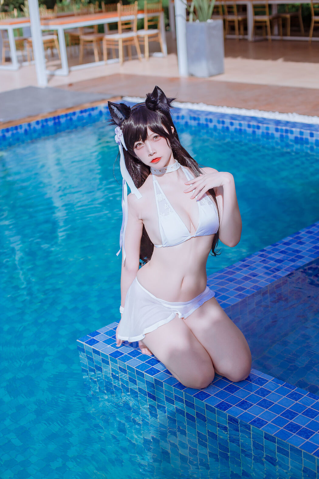 [Net Red COSER] Popular Coser Nizo Nisa - Canine's Dependent Blue Atago Swimsuit