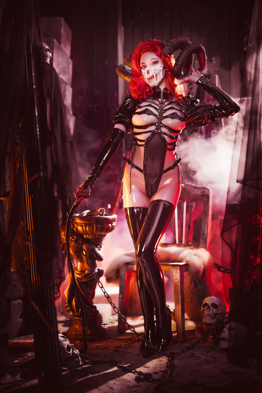 [Net Red COSER Photo] Cute Miss Sister Honey Juicy Cat Qiu - Skeleton