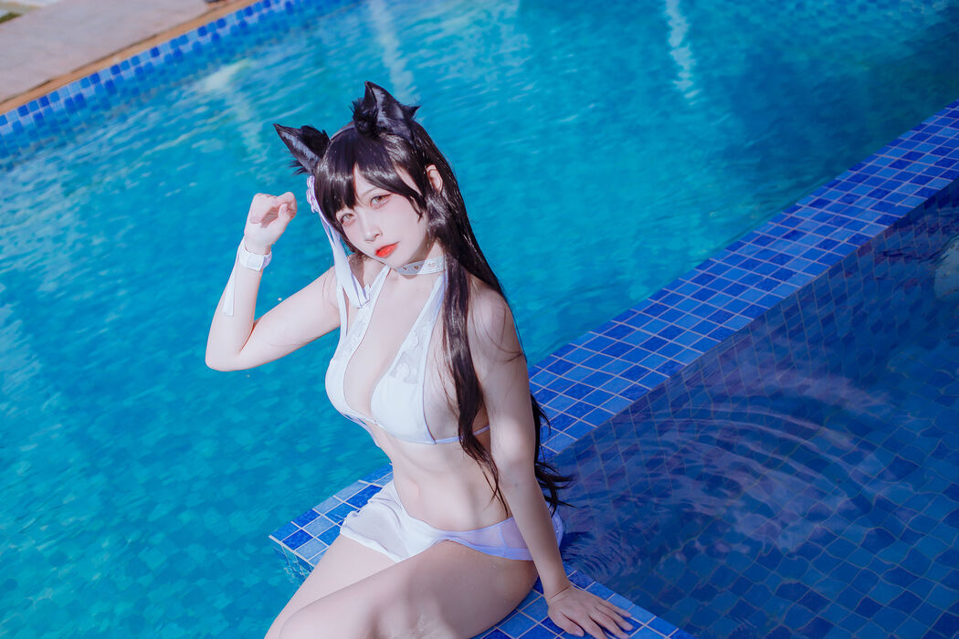 [Net Red COSER] Popular Coser Nizo Nisa - Canine's Dependent Blue Atago Swimsuit Cover Photo