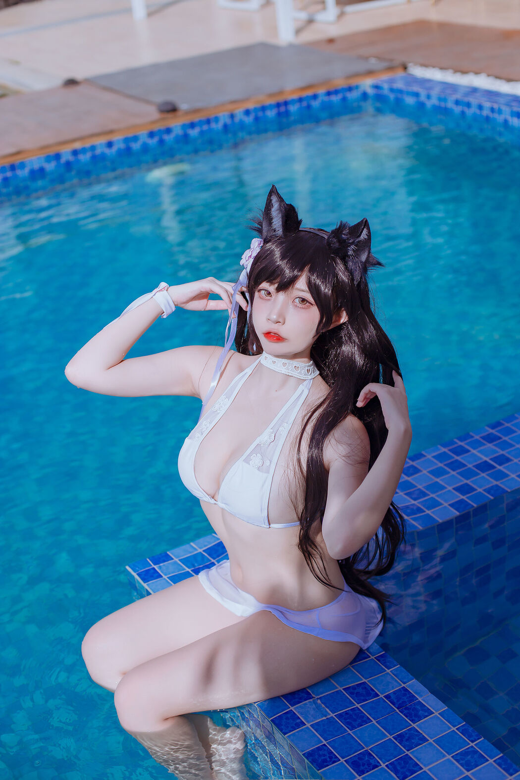 [Net Red COSER] Popular Coser Nizo Nisa - Canine's Dependent Blue Atago Swimsuit