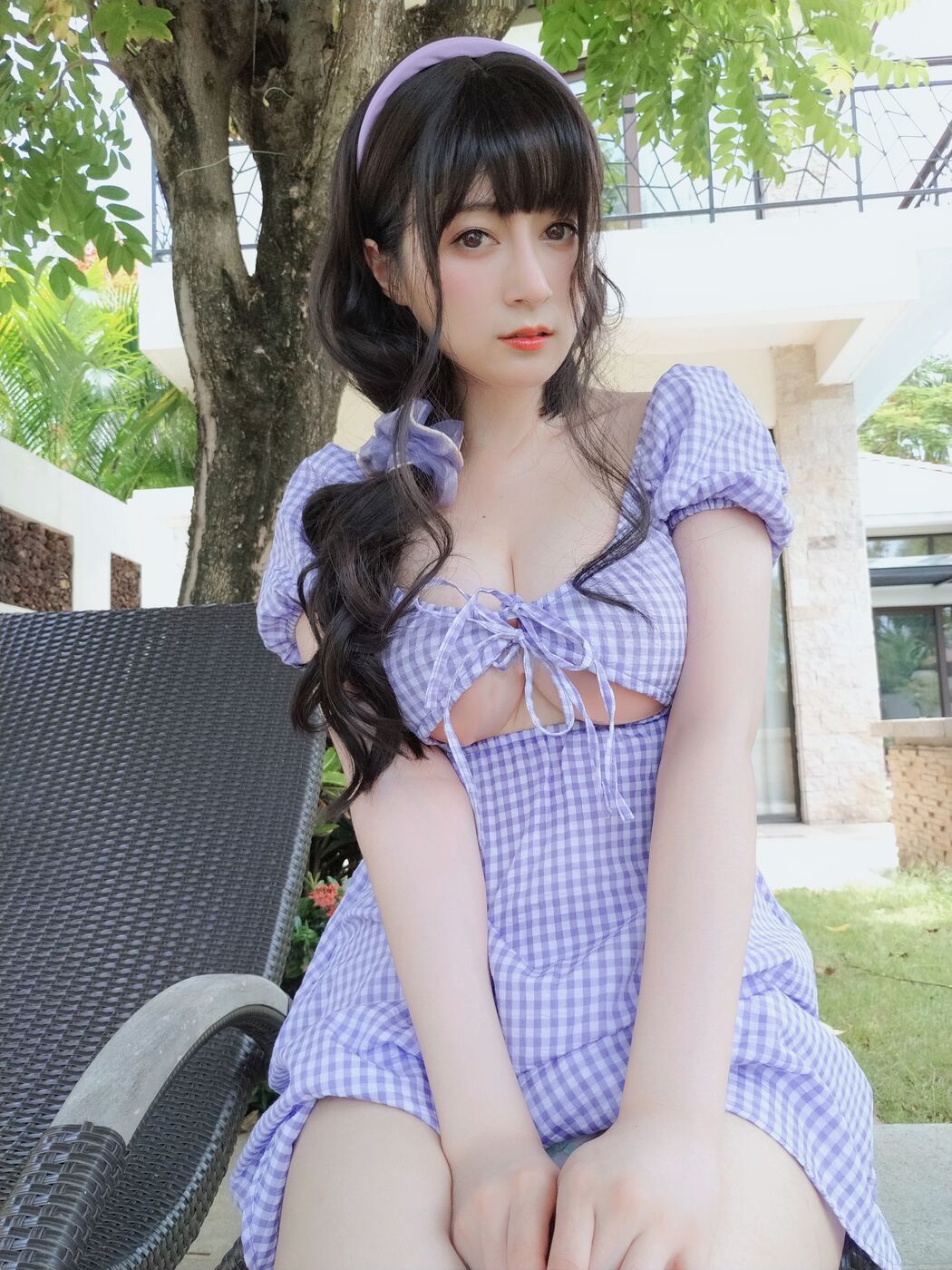 [Net Red COSER Photo] Miss Coser Baiyin-Summer Plaid Dress