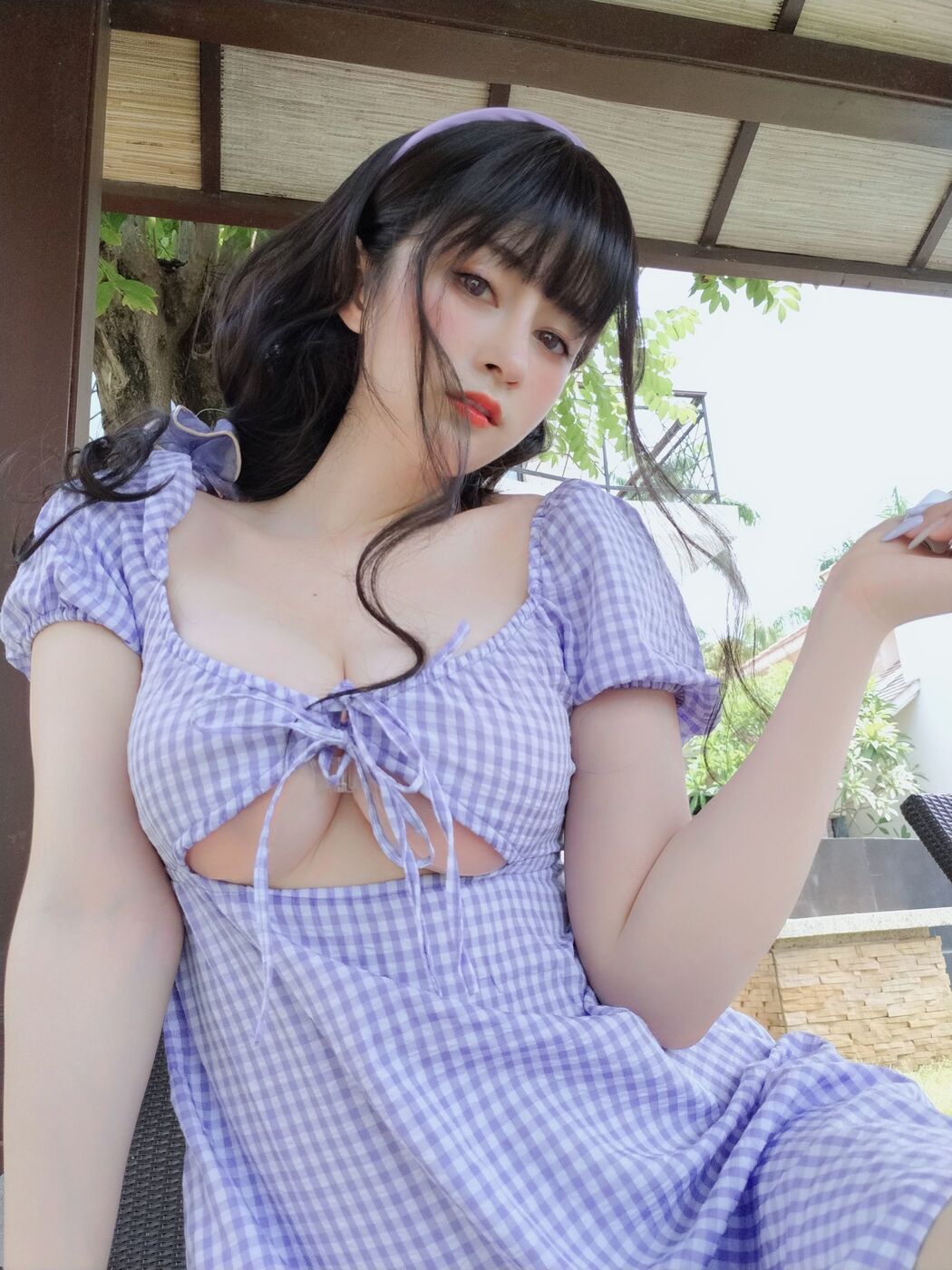 [Net Red COSER Photo] Miss Coser Baiyin-Summer Plaid Dress