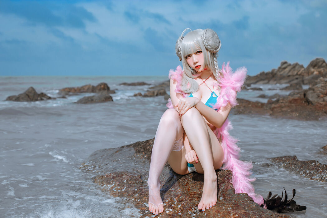 [Cosplay Photo] Popular Coser Nizuo Nisa - Blue Awesome Swimsuit