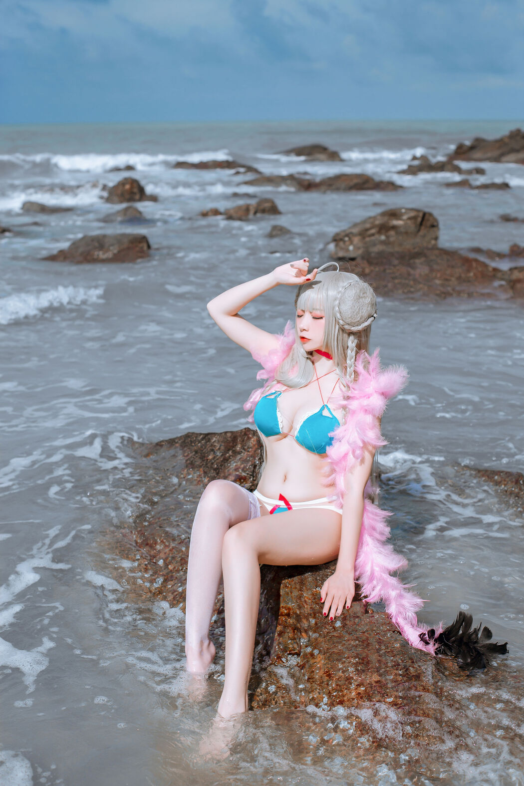 [Cosplay Photo] Popular Coser Nizuo Nisa - Blue Awesome Swimsuit