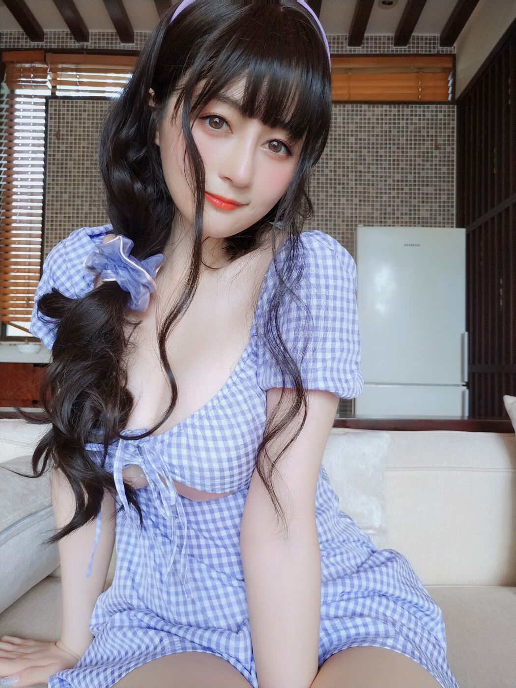 [Net Red COSER Photo] Miss Coser Baiyin-Summer Plaid Dress