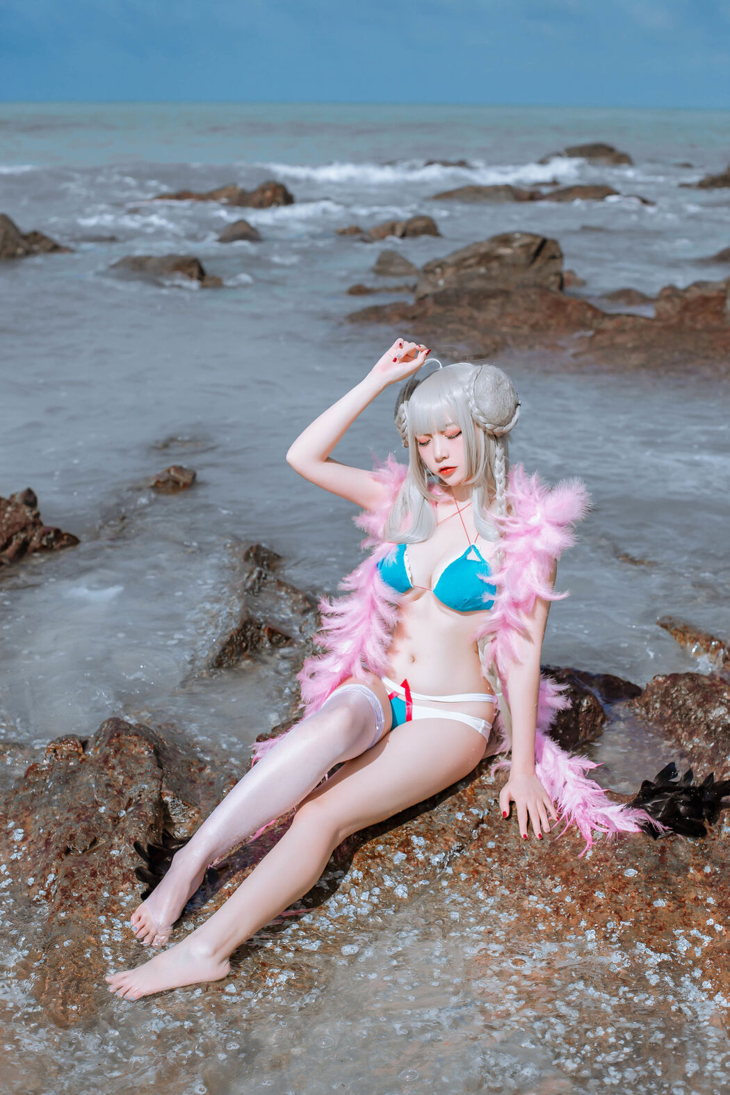 [Cosplay Photo] Popular Coser Nizuo Nisa - Blue Awesome Swimsuit