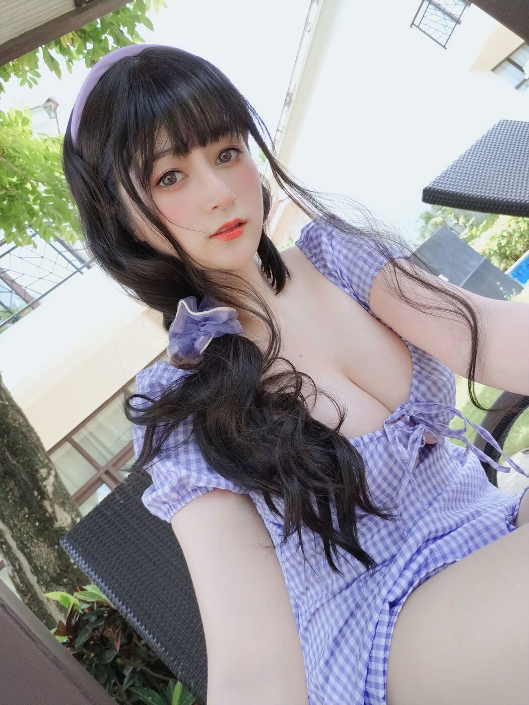 [Net Red COSER Photo] Miss Coser Baiyin-Summer Plaid Dress