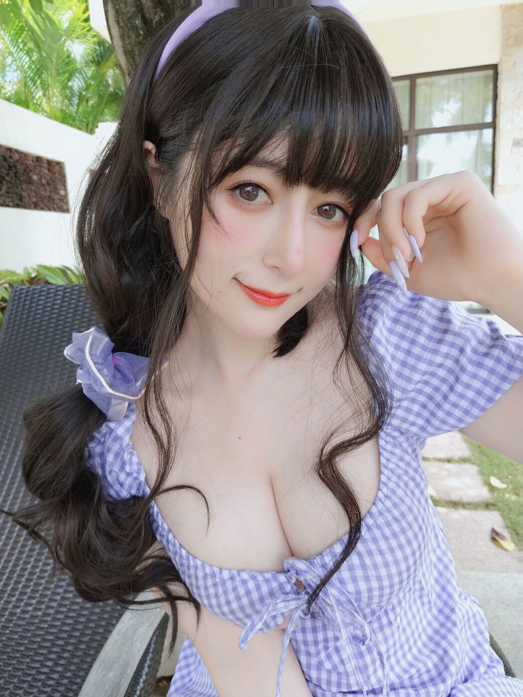 [Net Red COSER Photo] Miss Coser Baiyin-Summer Plaid Dress