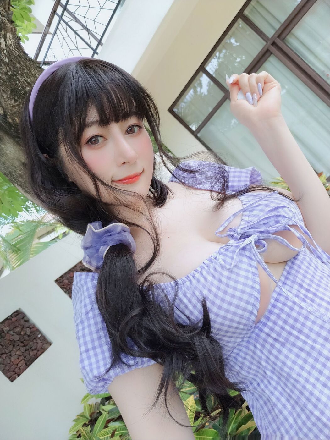 [Net Red COSER Photo] Miss Coser Baiyin-Summer Plaid Dress