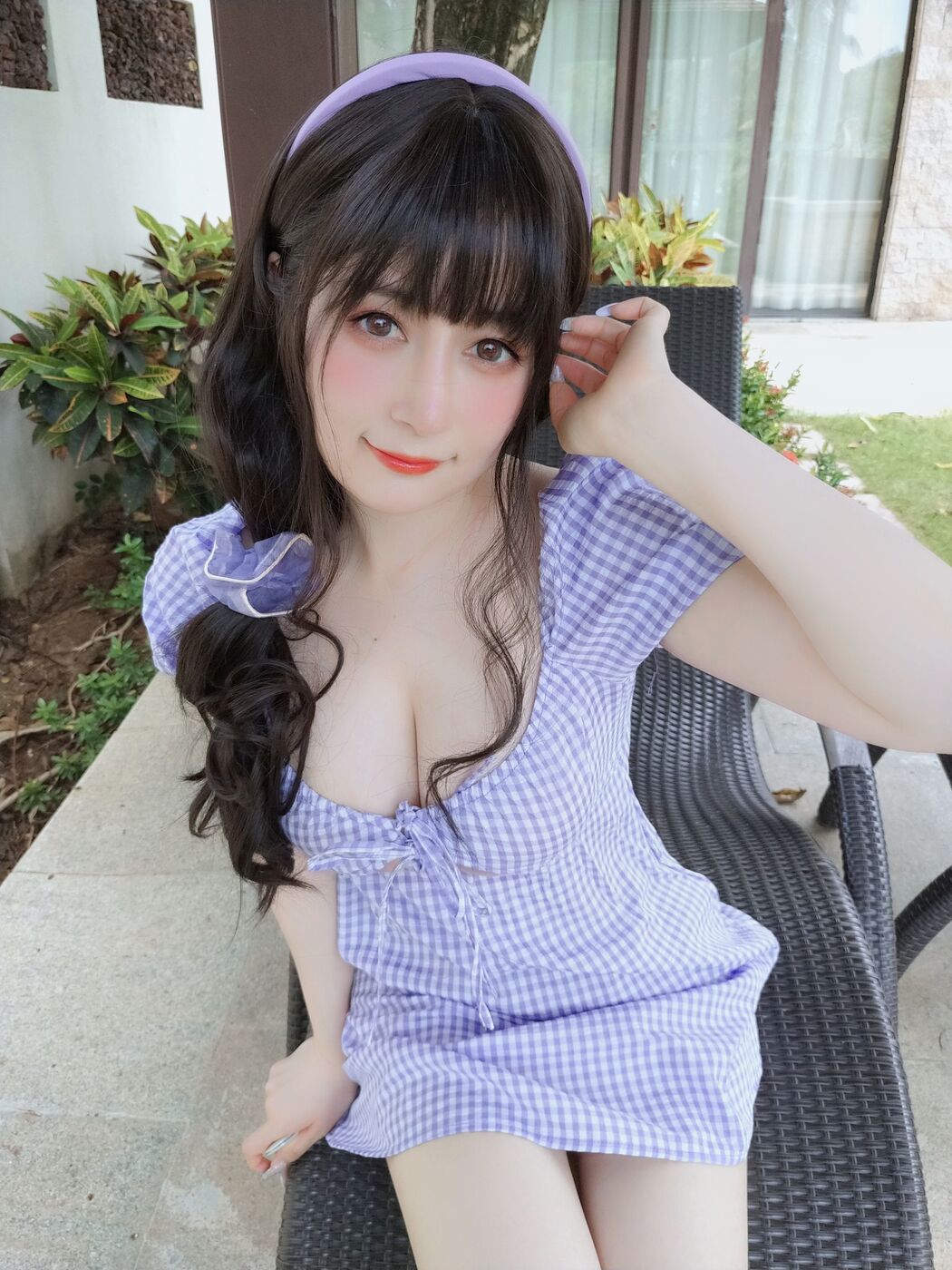 [Net Red COSER Photo] Miss Coser Baiyin-Summer Plaid Dress