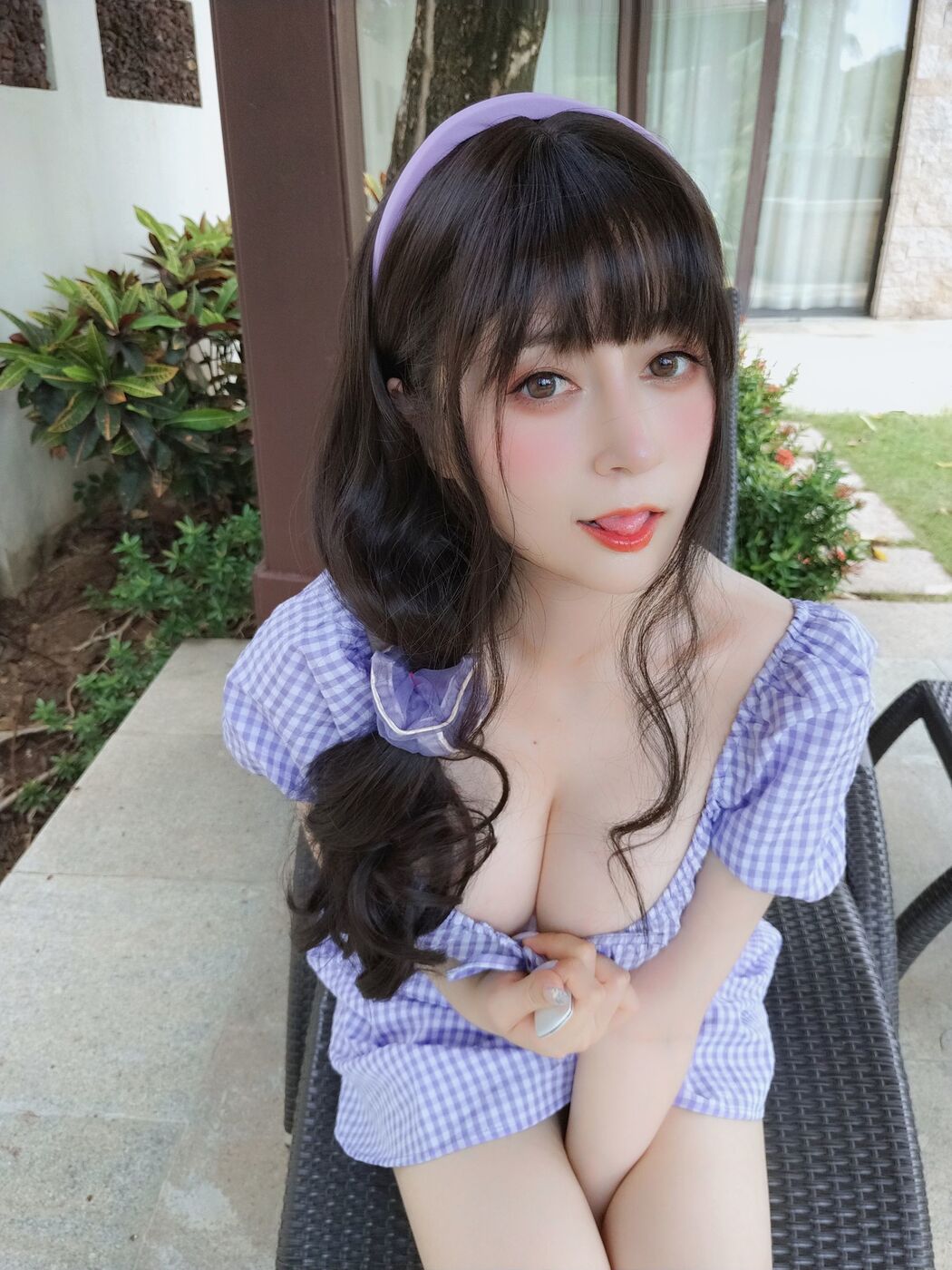 [Net Red COSER Photo] Miss Coser Baiyin-Summer Plaid Dress
