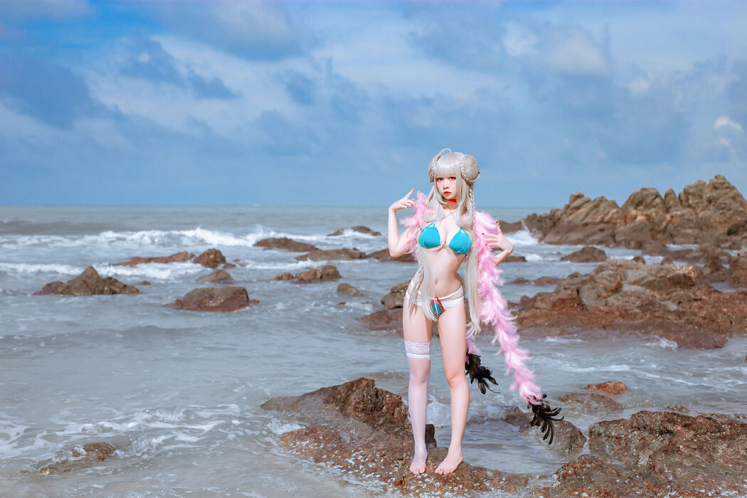 [Cosplay Photo] Popular Coser Nizuo Nisa - Blue Awesome Swimsuit