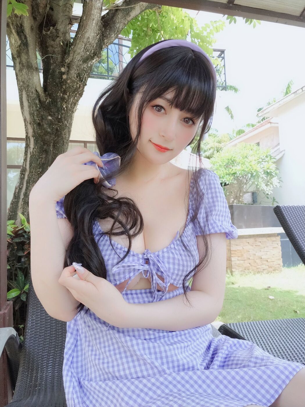[Net Red COSER Photo] Miss Coser Baiyin-Summer Plaid Dress