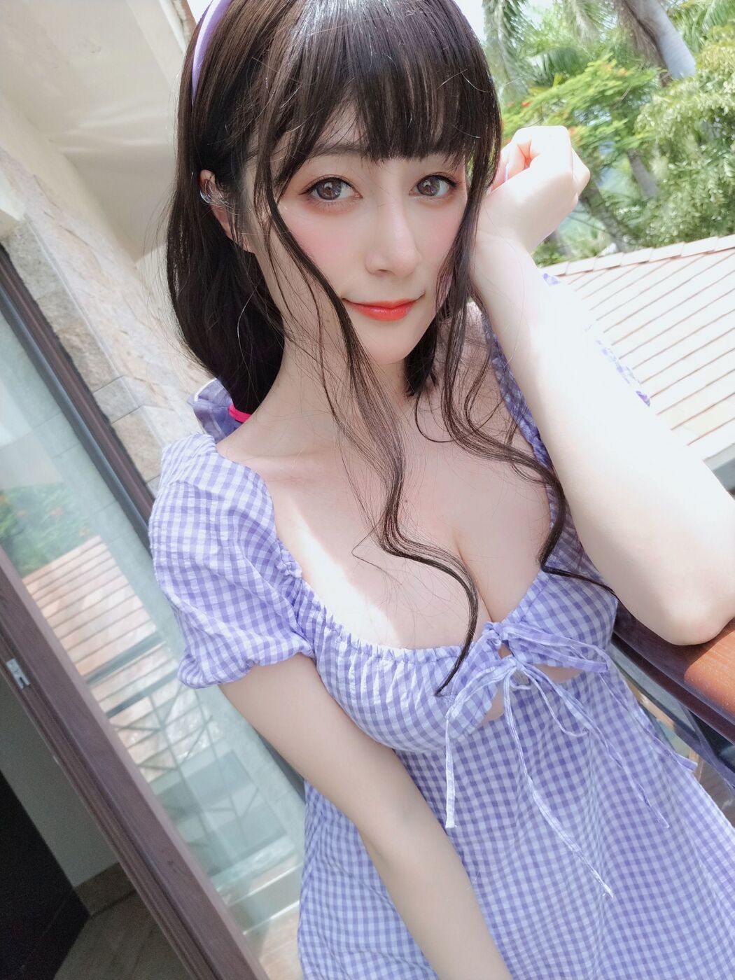 [Net Red COSER Photo] Miss Coser Baiyin-Summer Plaid Dress