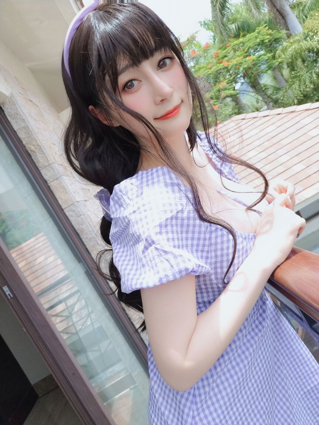 [Net Red COSER Photo] Miss Coser Baiyin-Summer Plaid Dress