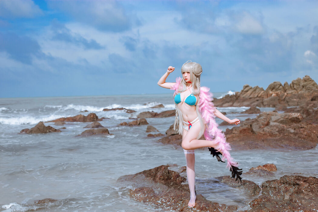 [Cosplay Photo] Popular Coser Nizuo Nisa - Blue Awesome Swimsuit