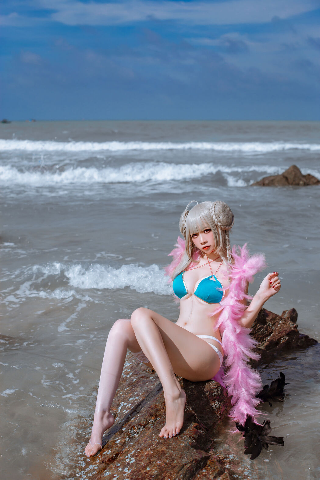[Cosplay Photo] Popular Coser Nizuo Nisa - Blue Awesome Swimsuit