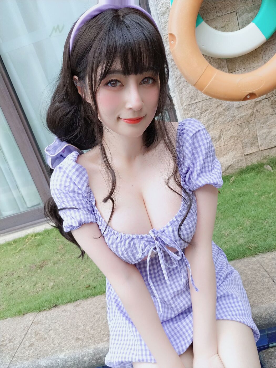 [Net Red COSER Photo] Miss Coser Baiyin-Summer Plaid Dress