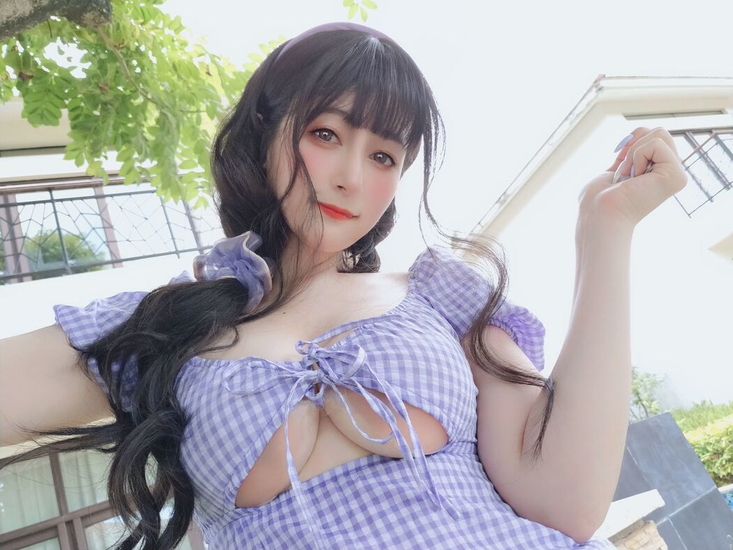 [Net Red COSER Photo] Miss Coser Baiyin-Summer Plaid Dress