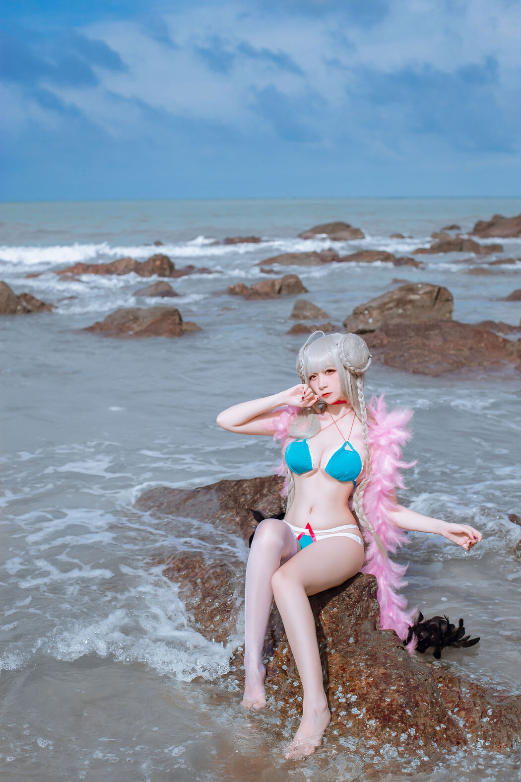 [Cosplay Photo] Popular Coser Nizuo Nisa - Blue Awesome Swimsuit