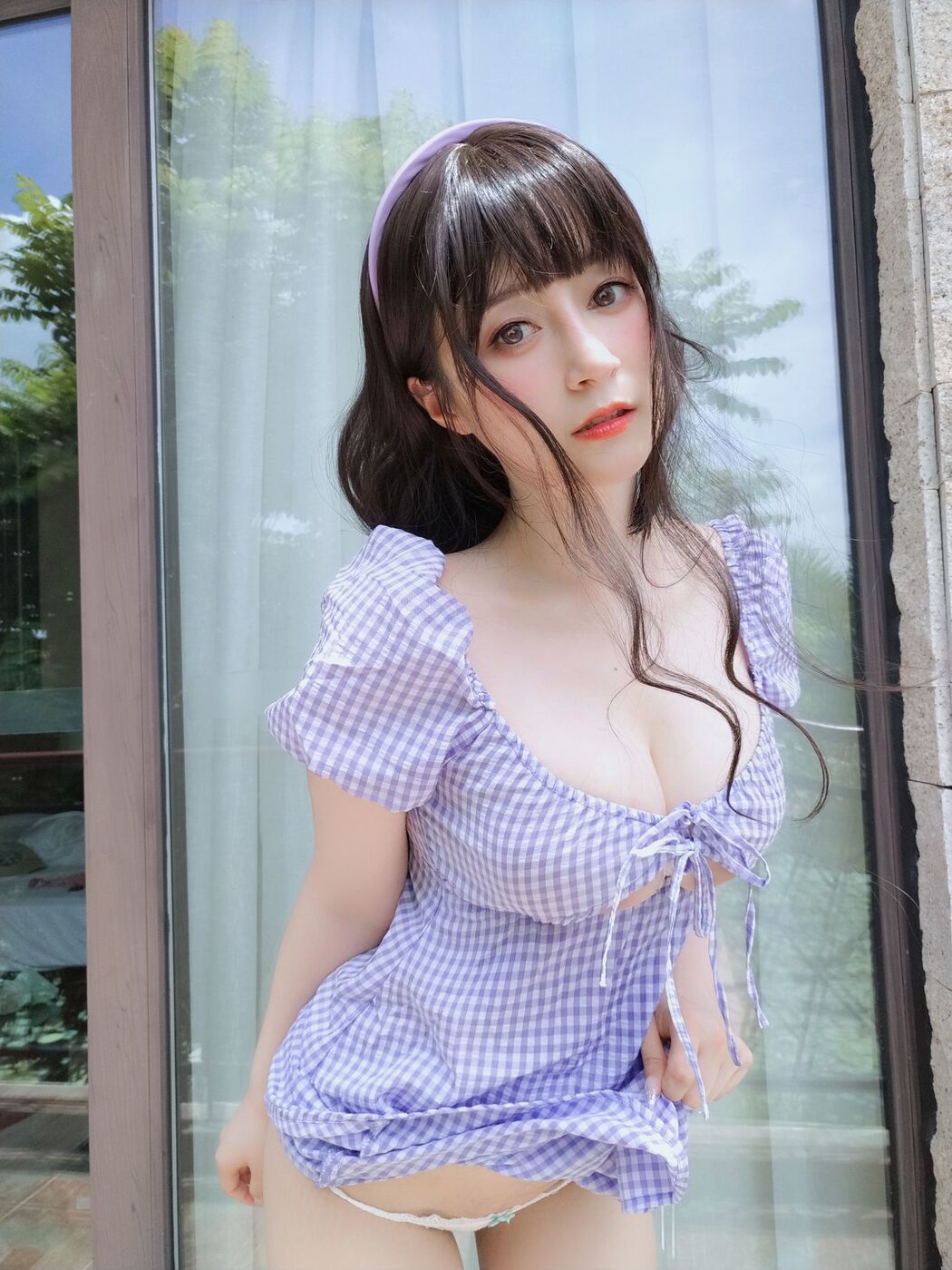 [Net Red COSER Photo] Miss Coser Baiyin-Summer Plaid Dress
