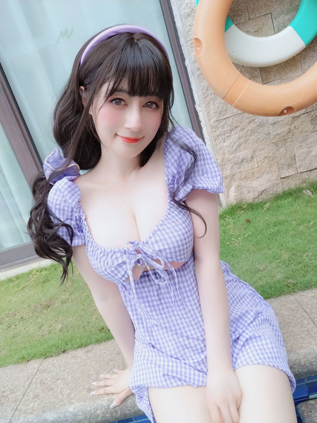 [Net Red COSER Photo] Miss Coser Baiyin-Summer Plaid Dress