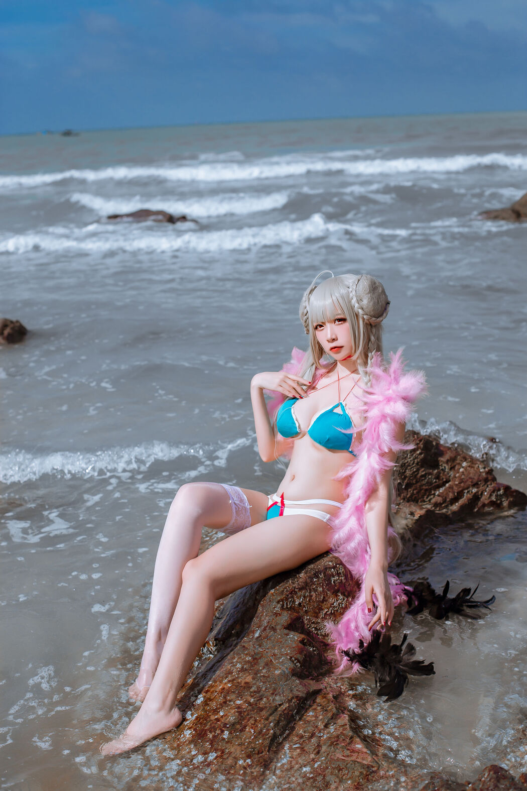 [Cosplay Photo] Popular Coser Nizuo Nisa - Blue Awesome Swimsuit