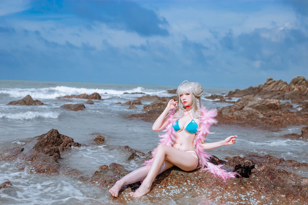 [Cosplay Photo] Popular Coser Nizuo Nisa - Blue Awesome Swimsuit