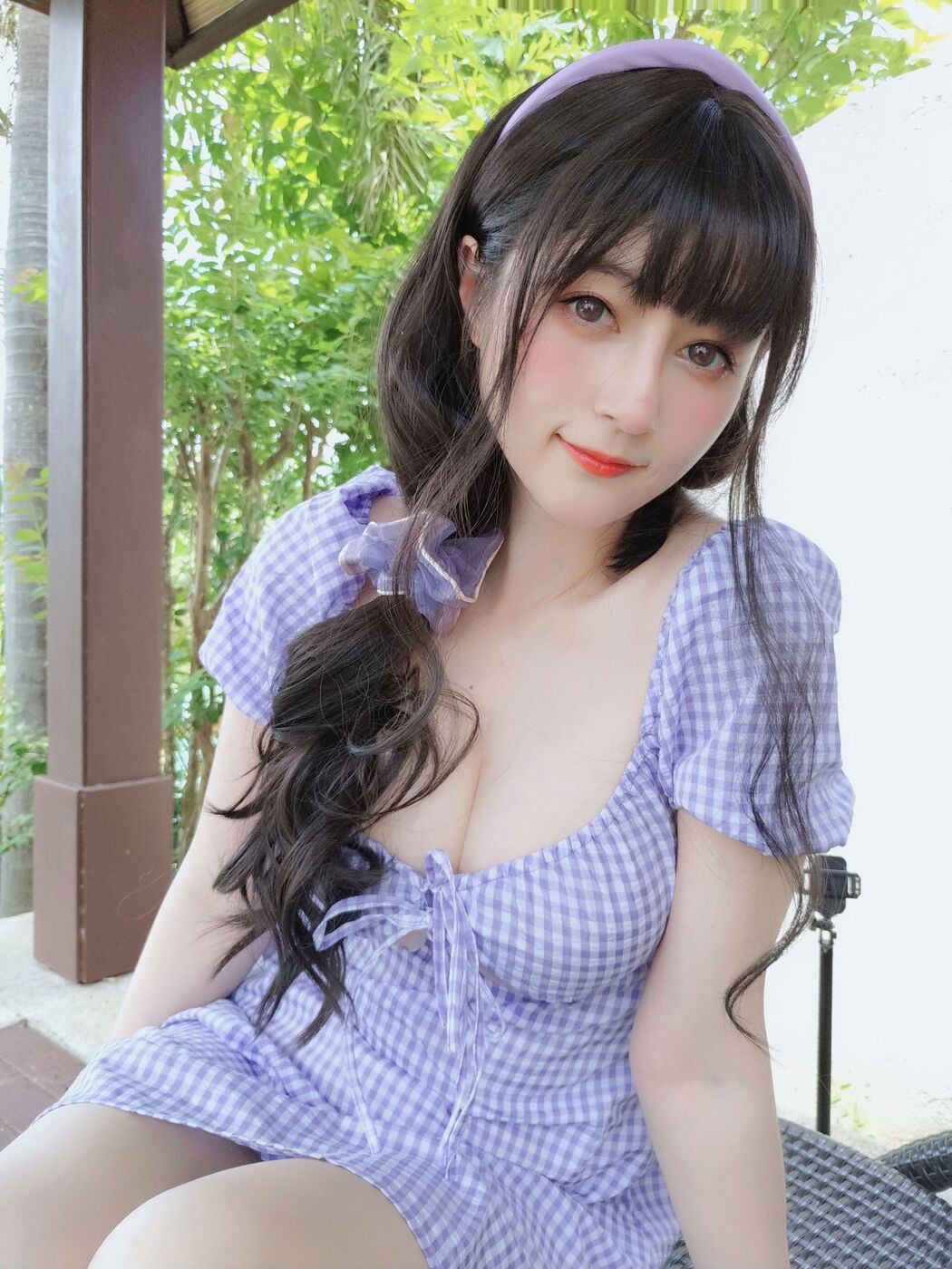 [Net Red COSER Photo] Miss Coser Baiyin-Summer Plaid Dress