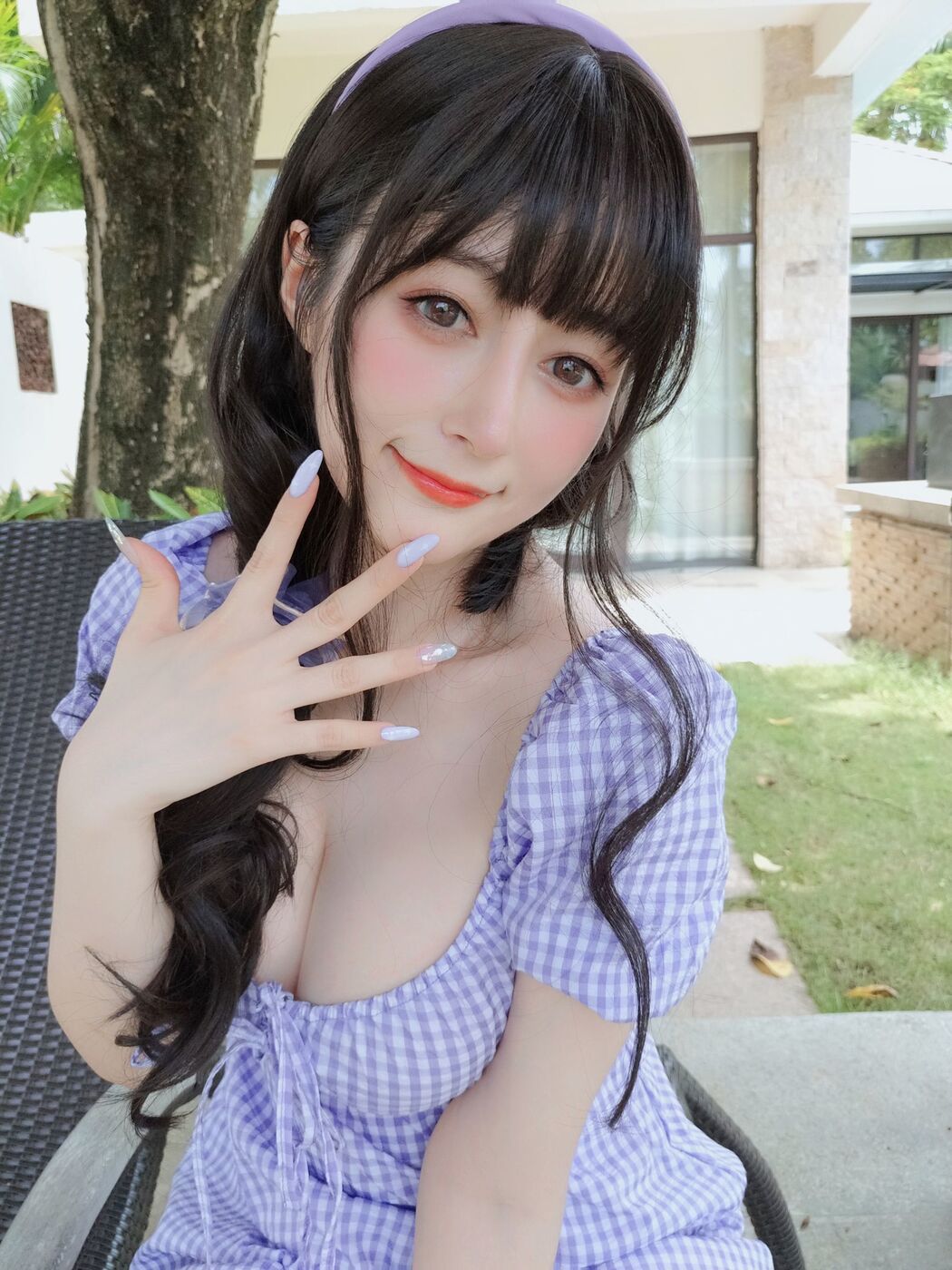 [Net Red COSER Photo] Miss Coser Baiyin-Summer Plaid Dress