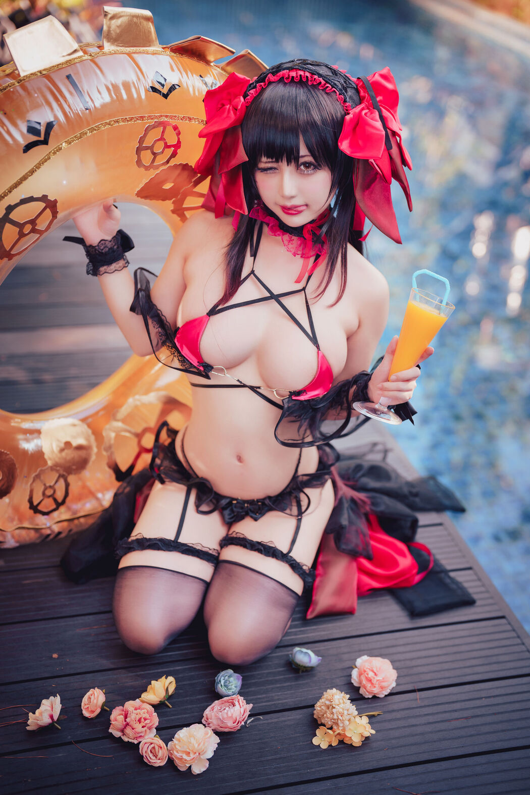 [Net Red COSER Photo] Rinka Okita - Kurumi Tokisaki Swimsuit