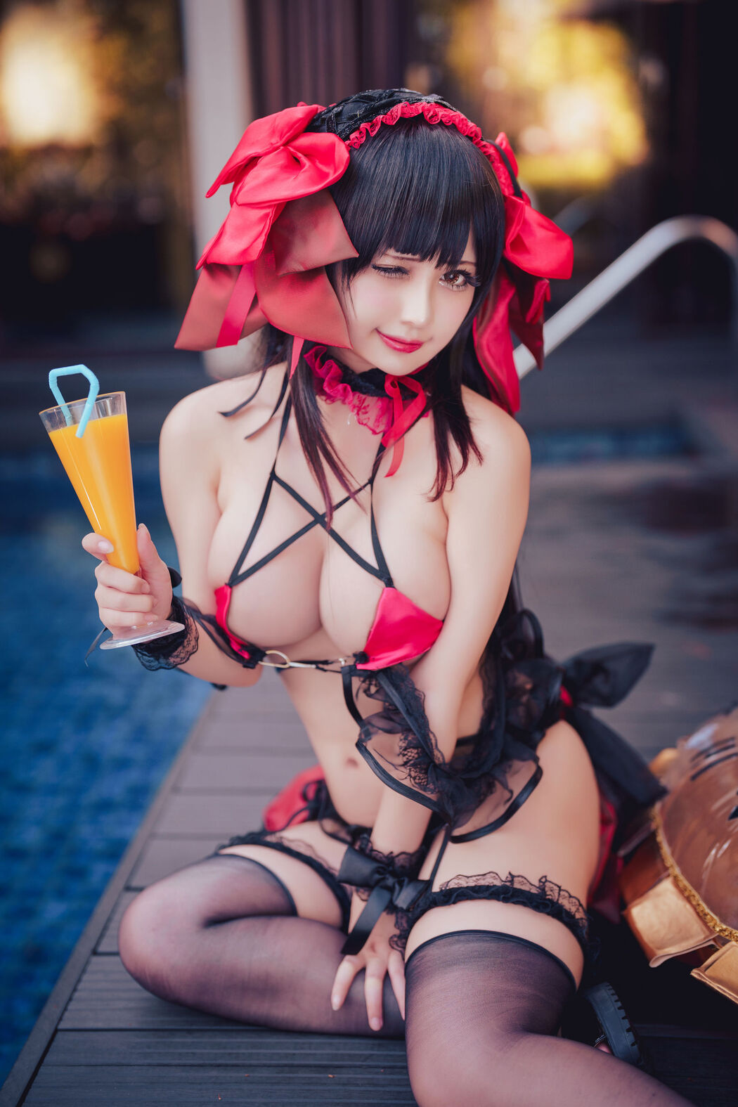 [Net Red COSER Photo] Rinka Okita - Kurumi Tokisaki Swimsuit