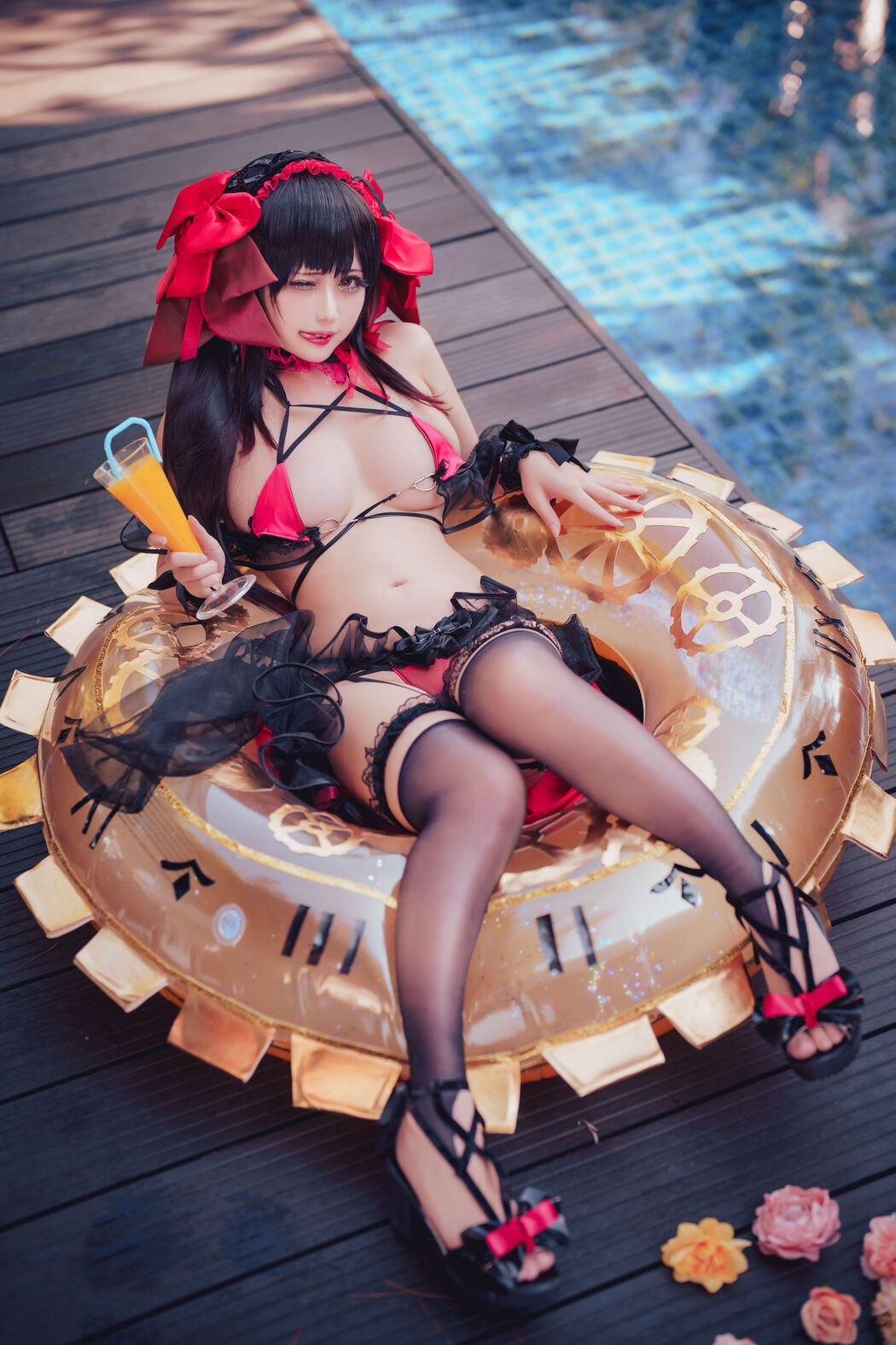 [Net Red COSER Photo] Rinka Okita - Kurumi Tokisaki Swimsuit