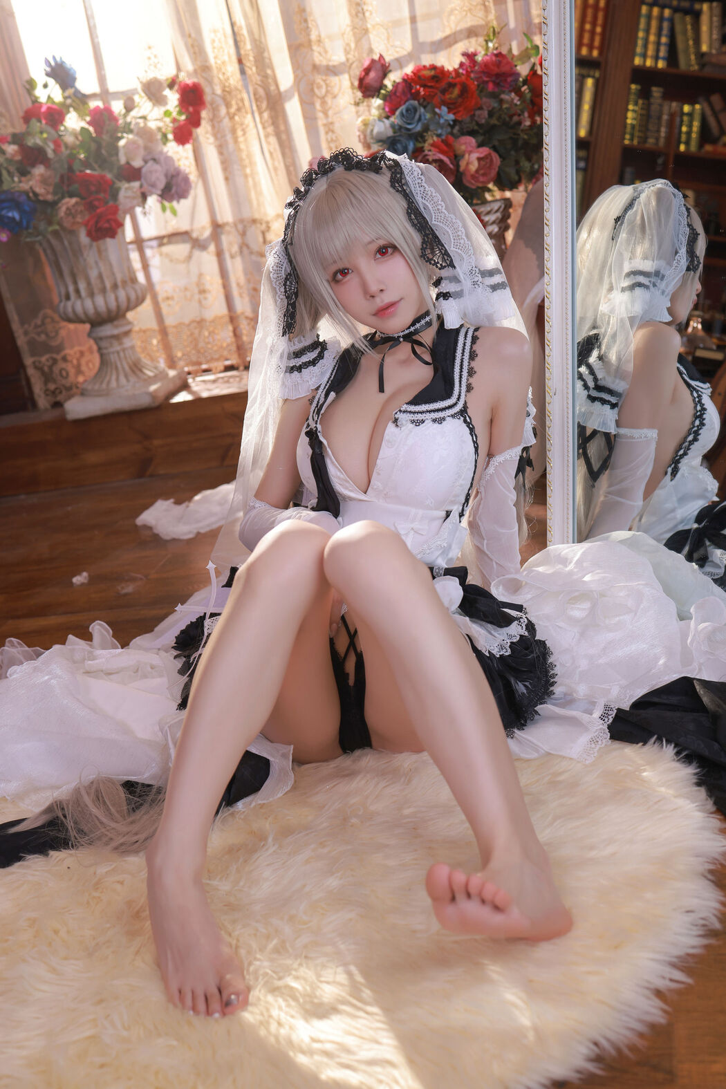 [Internet celebrity COSER photo] Anime blogger Shui Miao aqua - Azur Lane awesome wedding dress