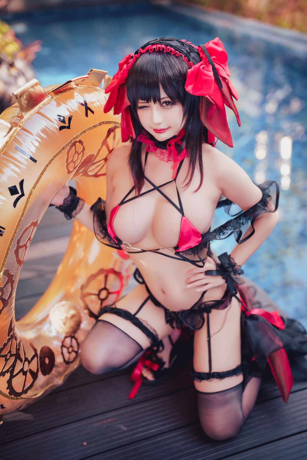 [Net Red COSER Photo] Rinka Okita - Kurumi Tokisaki Swimsuit