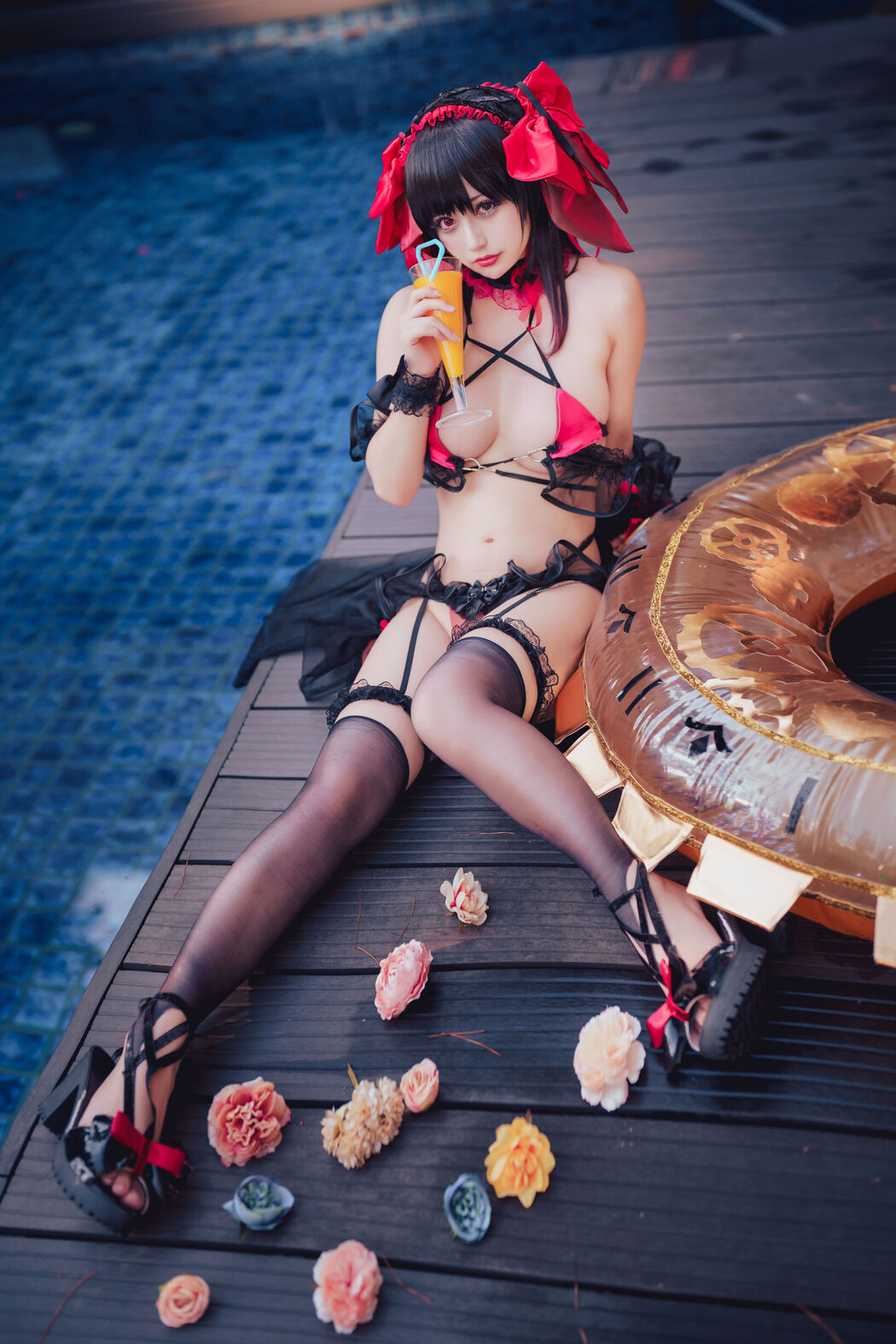 [Net Red COSER Photo] Rinka Okita - Kurumi Tokisaki Swimsuit