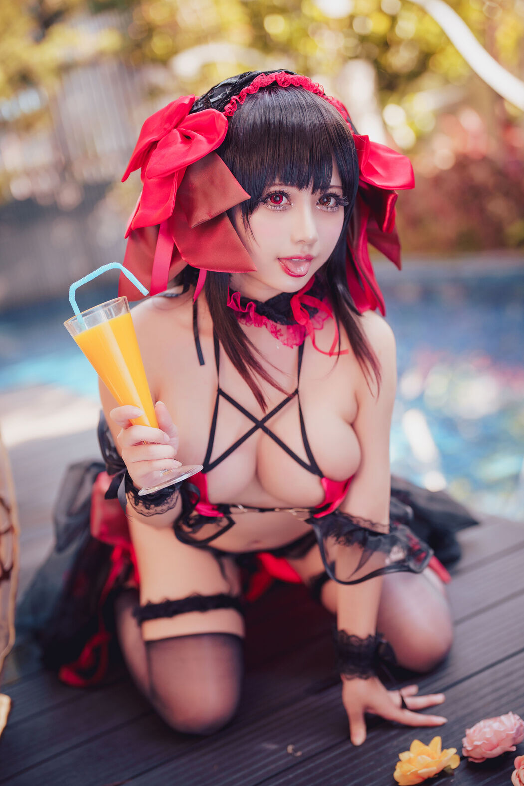 [Net Red COSER Photo] Rinka Okita - Kurumi Tokisaki Swimsuit