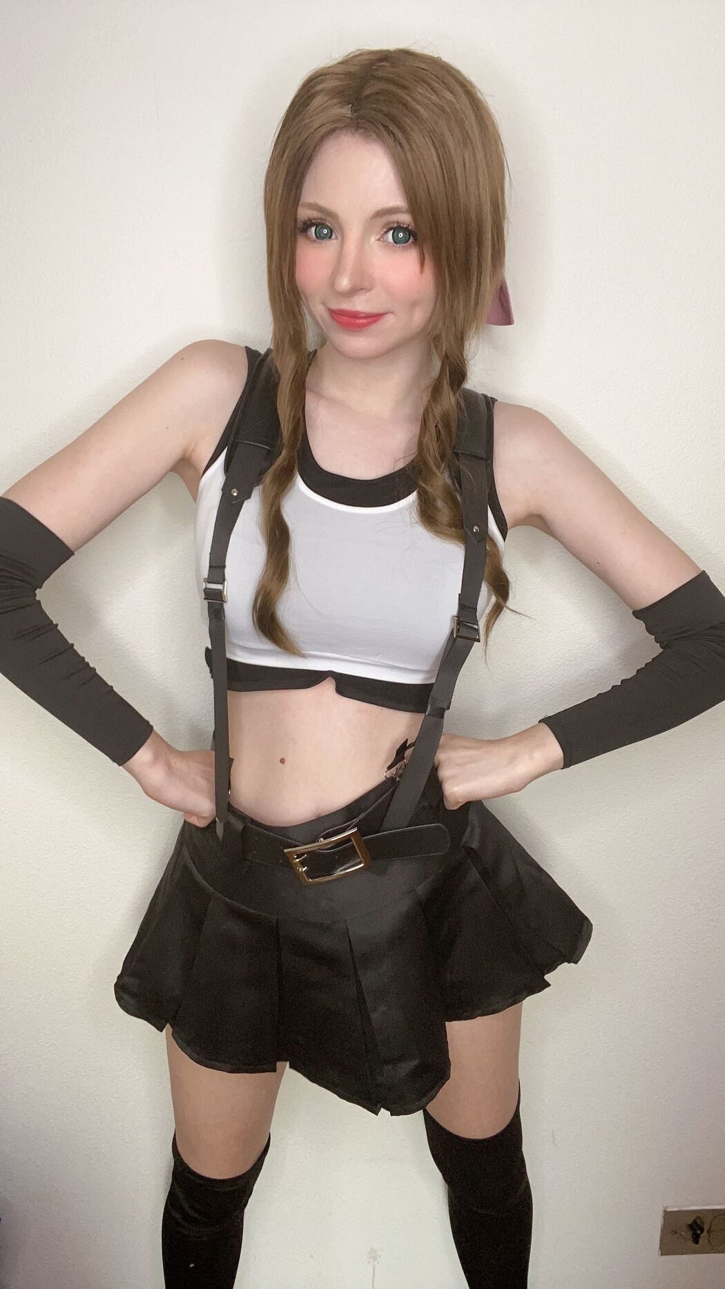 [Net Red COSER Photo] Peach milky - Aerith Tifa Swap Cover Photo