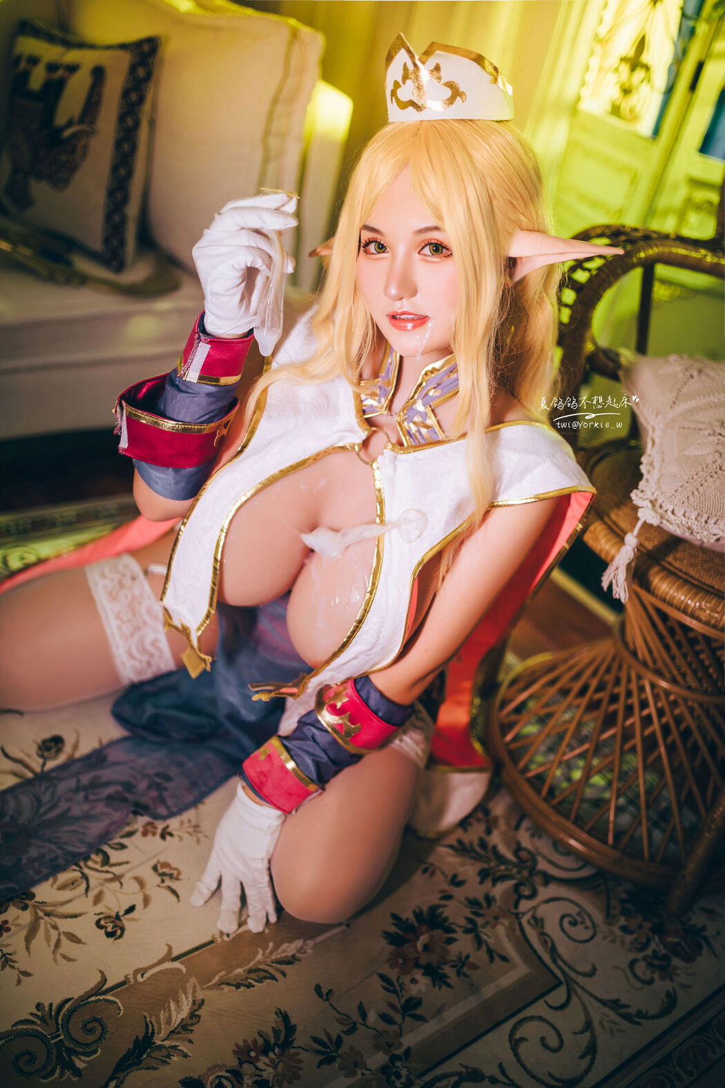 [Internet celebrity COSER photo] Xia Gege doesn't want to get up - Elf Village Priscilla