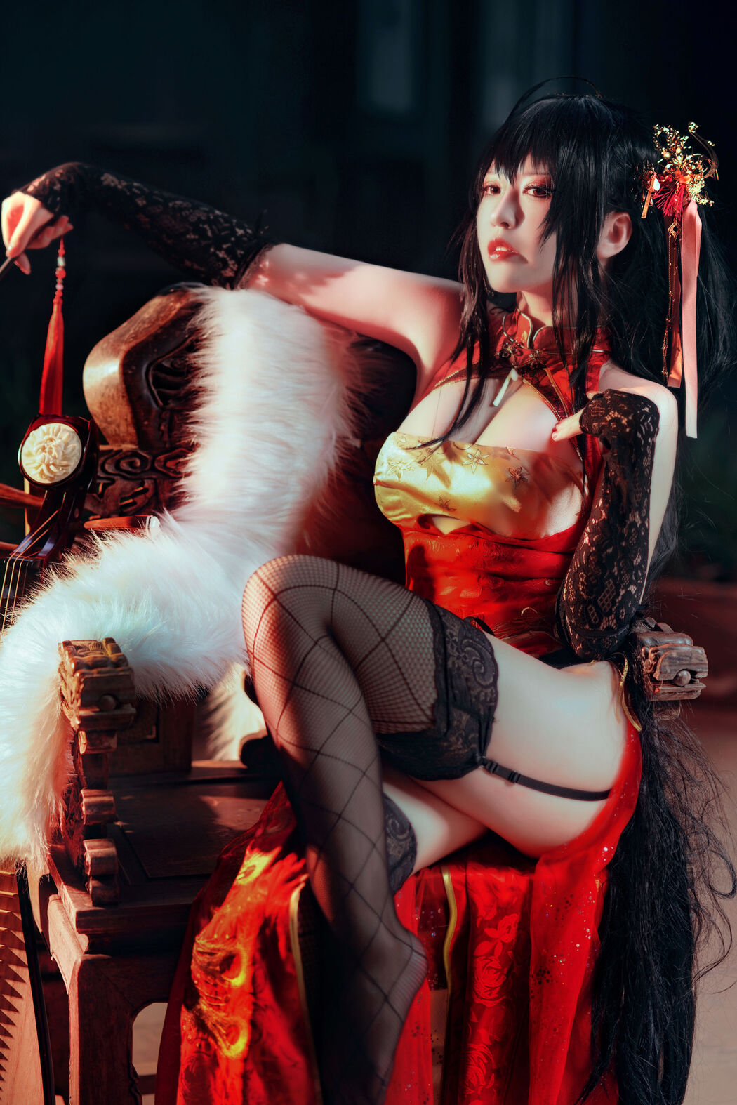[Net Red COSER Photo] Half and Half Son - Dafeng Cheongsam