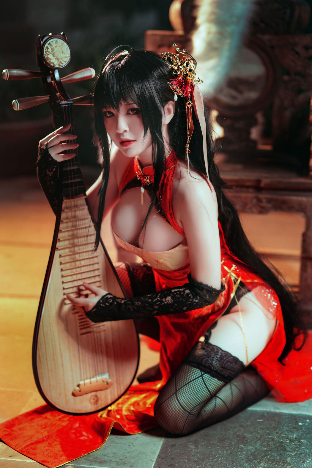 [Net Red COSER Photo] Half and Half Son - Dafeng Cheongsam