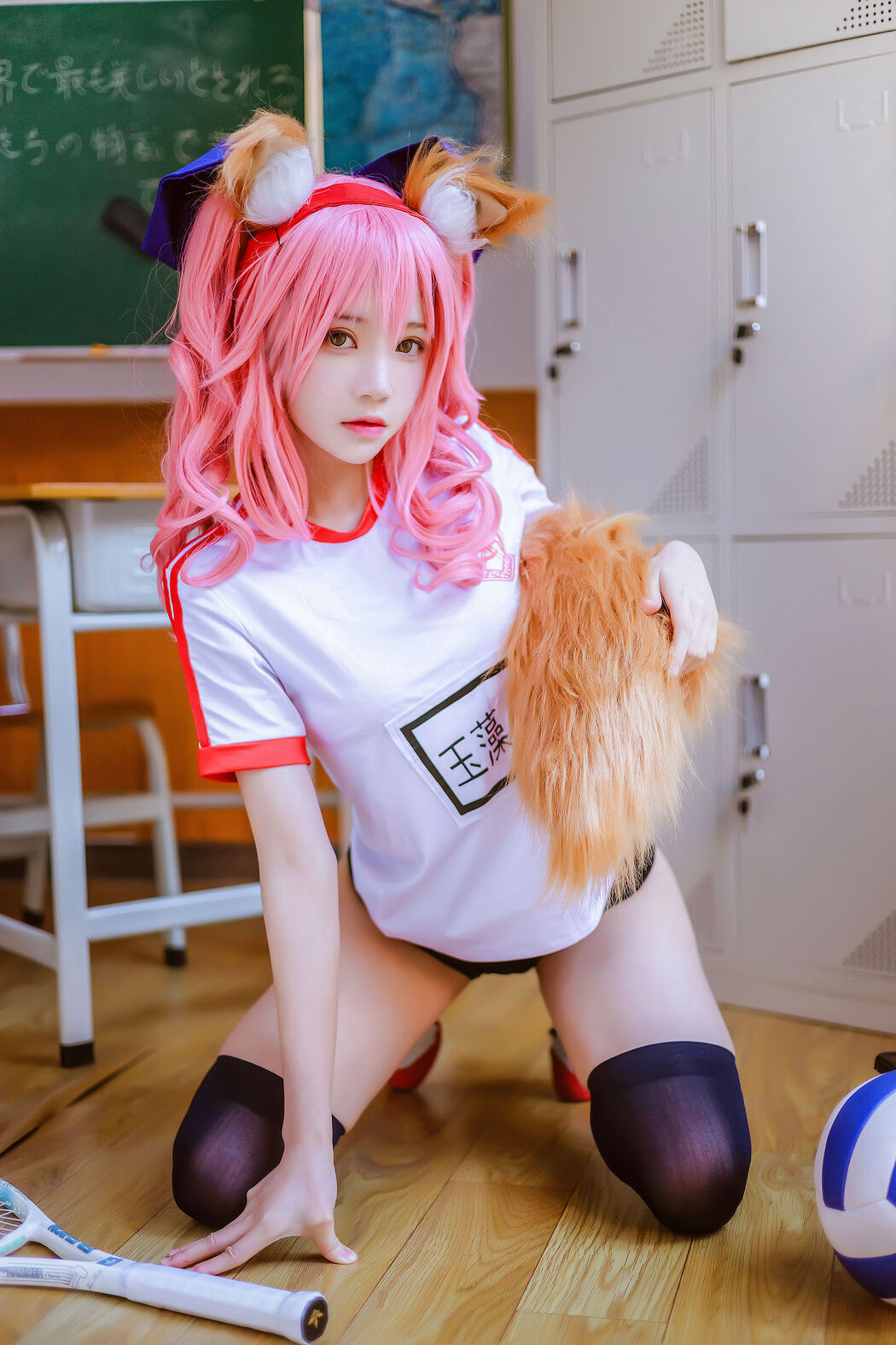 [Net Red COSER Photo] Cherry Peach Meow - Tamamo former gym suit