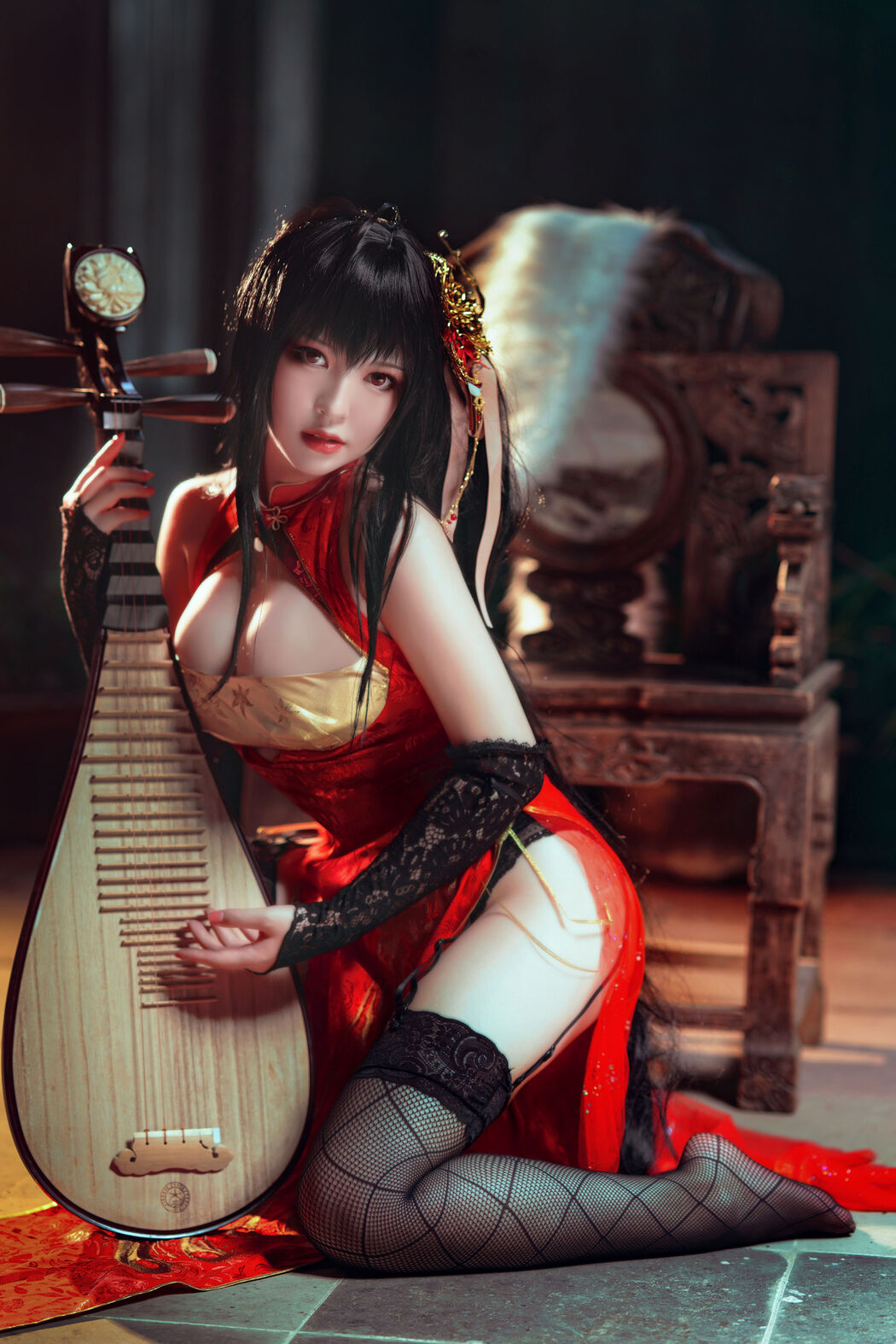 [Net Red COSER Photo] Half and Half Son - Dafeng Cheongsam